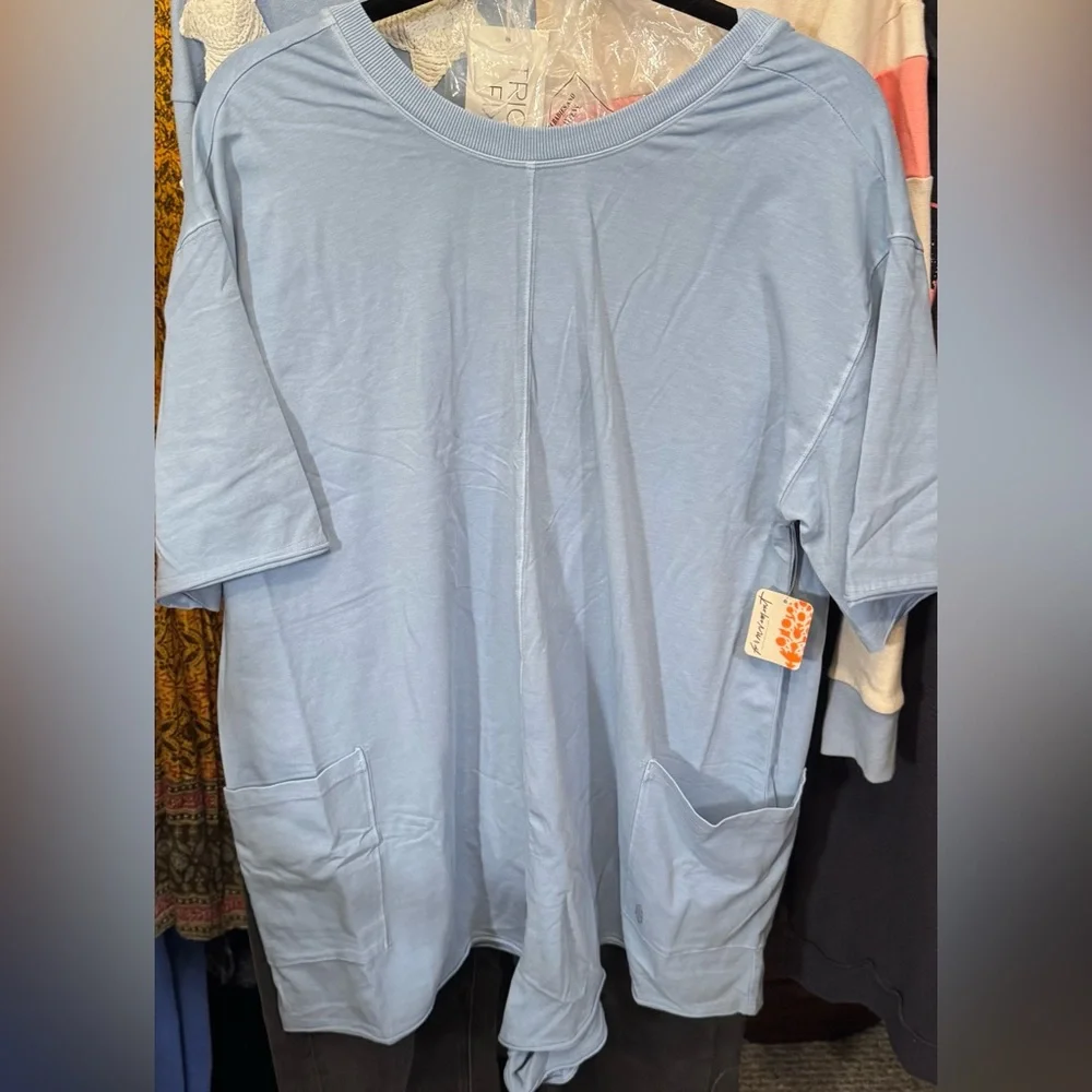 NWT Free People FP Movement Hot Shot Tee Romper - steel blue - Small, large, XL - Picture 7 of 10